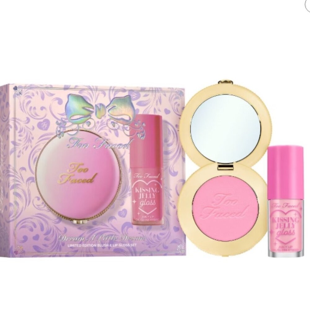 Too Faced Dream A Little Dream Set — Kissing Jelly + Cloud Crush — 0.32 oz — NWT